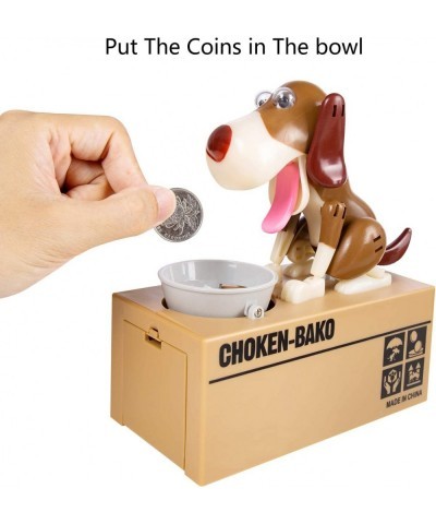 Piggy Bank My Dog Piggy Bank Robotic Coin Munching Toy Money Box Saving Money Coin Bank (Brown) $22.34 Kids' Money Banks