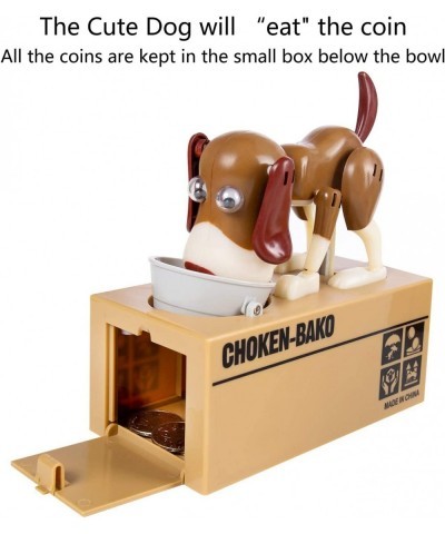 Piggy Bank My Dog Piggy Bank Robotic Coin Munching Toy Money Box Saving Money Coin Bank (Brown) $22.34 Kids' Money Banks