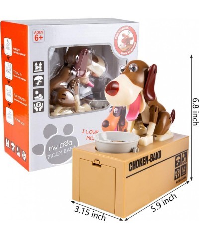 Piggy Bank My Dog Piggy Bank Robotic Coin Munching Toy Money Box Saving Money Coin Bank (Brown) $22.34 Kids' Money Banks