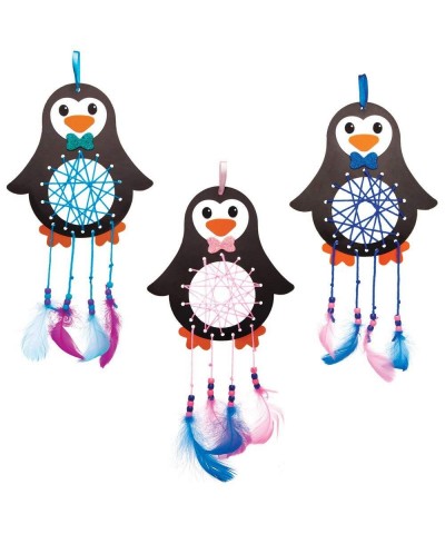 AT234 Penguin Dreamcatcher Kits - Pack Of 4 Christmas Arts And Crafts assorted $18.38 Craft Kits