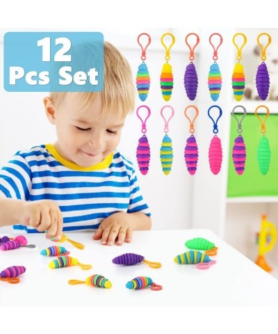 12 PCS Sensory Slug Toys Articulated Stretch Caterpillar Toy Anxiety Relief Fidget Slug Toy Novelty Party Favors for Kids. $2...