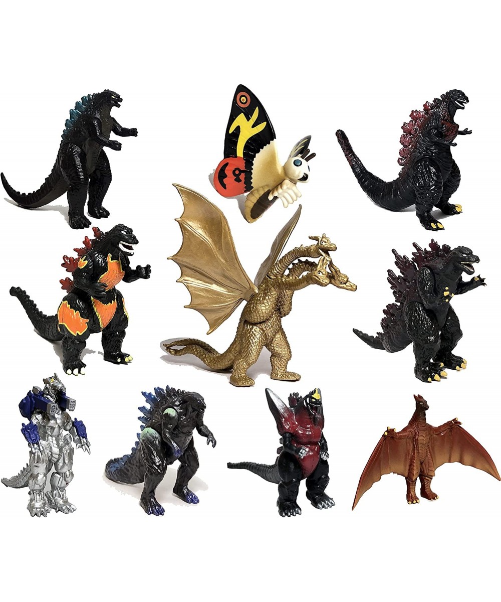 Set of 10 Godzilla Toys Movable Joint Action Figures King of The Monsters vs Kong Mini Dinosaur Mothra Imago Burning Heisei M...