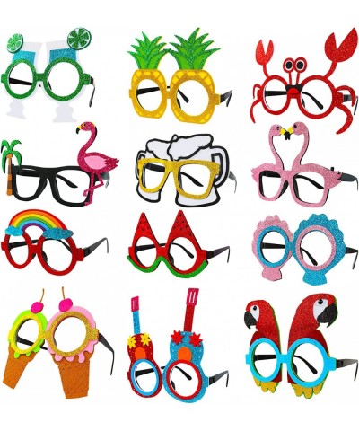 12Pcs Summer Party Glasses Glitter Hawaiian Glasses Pack Hawaiian Eyeglasses Decorations for Summer Hawaiian Parties Holiday ...