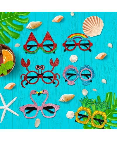 12Pcs Summer Party Glasses Glitter Hawaiian Glasses Pack Hawaiian Eyeglasses Decorations for Summer Hawaiian Parties Holiday ...