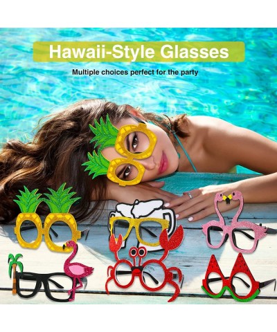 12Pcs Summer Party Glasses Glitter Hawaiian Glasses Pack Hawaiian Eyeglasses Decorations for Summer Hawaiian Parties Holiday ...