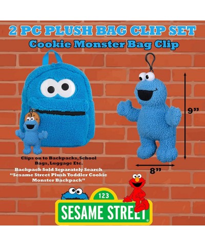 Elmo & Cookie Monster Plush 8" Bag Clip Set Toys for Kids Toddler & Preschoolers 2 Pc $43.51 Plush Figure Toys