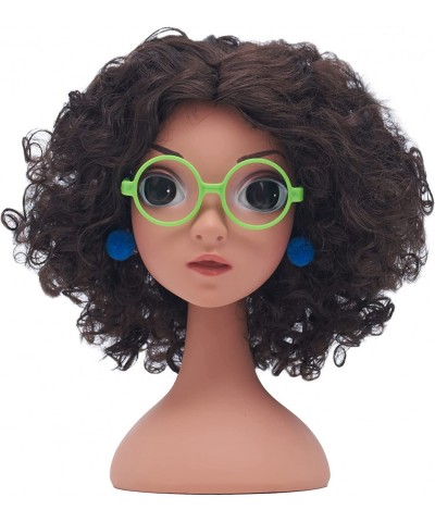 Mirabel Wig for Girls Encanto Kids Costume Hair with Dress Up Green Glasses Blue Earrings Halloween Cosplay $29.44 Kids' Dres...