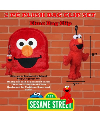 Elmo & Cookie Monster Plush 8" Bag Clip Set Toys for Kids Toddler & Preschoolers 2 Pc $43.51 Plush Figure Toys