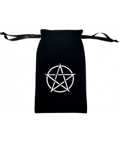 Pentacle Velvet Tarot Bag Black Cloth Purse 8" 5" Embroidery Pentagram Velvet Pouch Tarot Card Holder(Bag) Tarot Pouch $22.18...