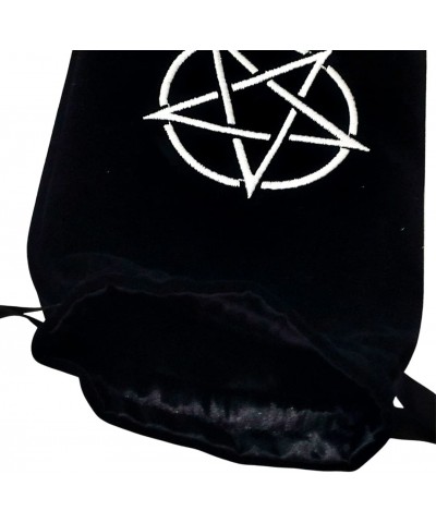 Pentacle Velvet Tarot Bag Black Cloth Purse 8" 5" Embroidery Pentagram Velvet Pouch Tarot Card Holder(Bag) Tarot Pouch $22.18...