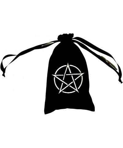 Pentacle Velvet Tarot Bag Black Cloth Purse 8" 5" Embroidery Pentagram Velvet Pouch Tarot Card Holder(Bag) Tarot Pouch $22.18...