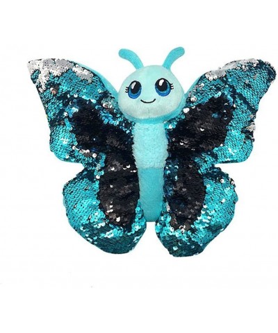 Sequin Blue Butterfly Plush Stuffed Animal Reversible Sequins Blue/Turquoise and Silver $30.58 Stuffed Animals & Teddy Bears