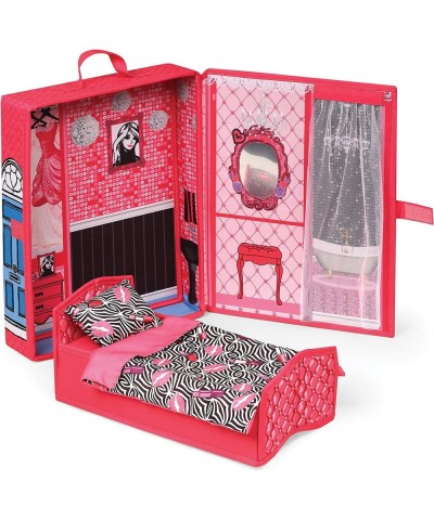 Home and Go Dollhouse Playset Travel & Storage Case with Bed/Bedding for 12-inch Fashion Dolls $31.69 Doll Accessories