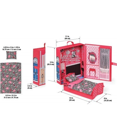 Home and Go Dollhouse Playset Travel & Storage Case with Bed/Bedding for 12-inch Fashion Dolls $31.69 Doll Accessories