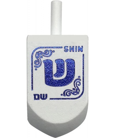 Hanukkah Dreidels - Blue and White Wooden Dreidel - 4 Pack Medium - Hand Painted - Game Instructions Included $14.58 Novelty ...