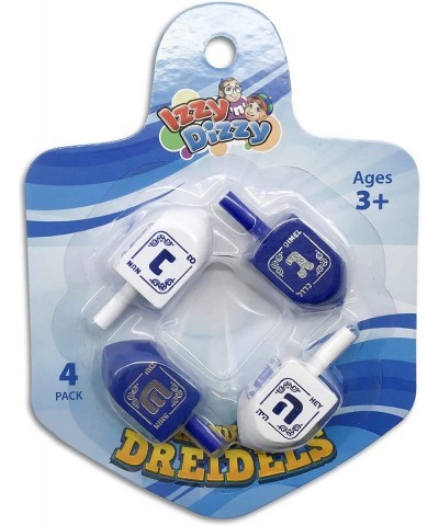 Hanukkah Dreidels - Blue and White Wooden Dreidel - 4 Pack Medium - Hand Painted - Game Instructions Included $14.58 Novelty ...