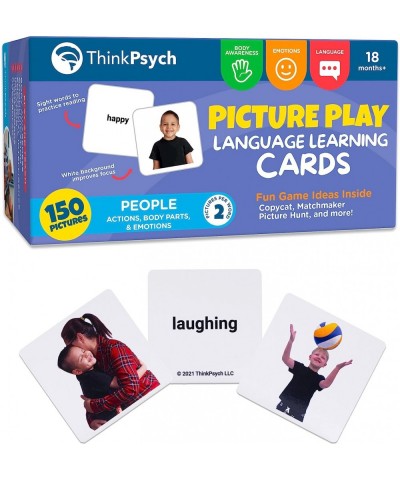 Thick & Durable Flashcards for Toddlers 3-5 Years - 150 Body Parts Emotions and Verbs - Picture Cards for Speech Therapy Mate...