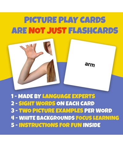 Thick & Durable Flashcards for Toddlers 3-5 Years - 150 Body Parts Emotions and Verbs - Picture Cards for Speech Therapy Mate...