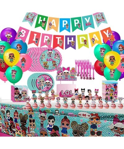 LOL Party Supplies Set - 116 pcs Birthday Decorations 10-Kids LOL Theme Party includes Happy Birthday Banner Tablecover Plate...