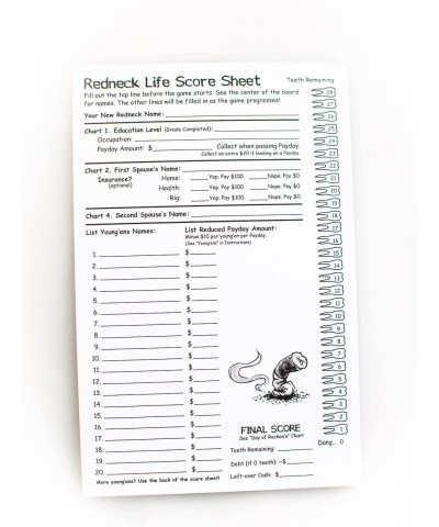 Redneck Life Board Game Scoresheet Pads $21.85 Board Games