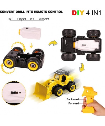 Take Apart Toys with Electric Drill Kids Stem Building Toy 4 in 1 Converts to Remote Control Car Construction Truck Take Apar...