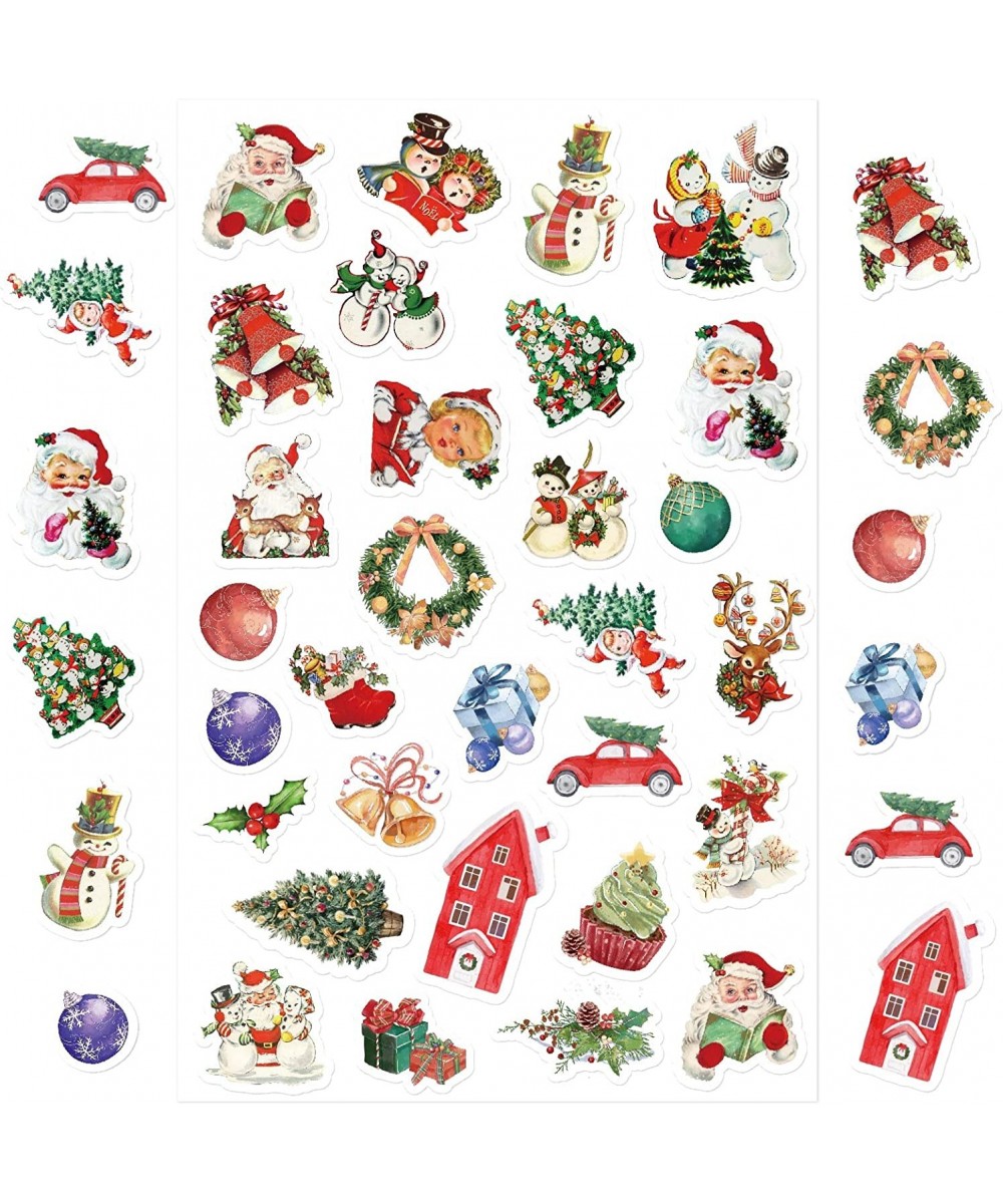 Vintage Christmas Stickers 10 Sheets 300 Pcs Happy Holiday Sticker Sheets for Kids Party Home Classroom Decoration $15.35 Kid...