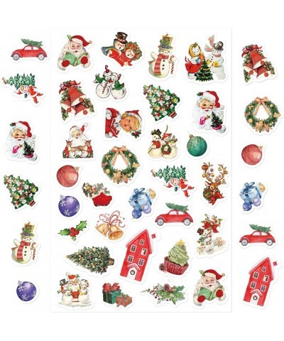 Vintage Christmas Stickers 10 Sheets 300 Pcs Happy Holiday Sticker Sheets for Kids Party Home Classroom Decoration $15.35 Kid...