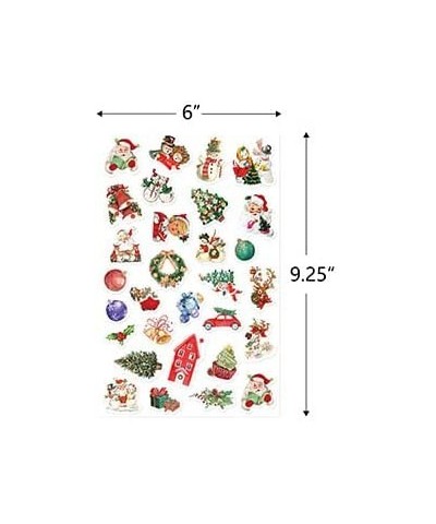 Vintage Christmas Stickers 10 Sheets 300 Pcs Happy Holiday Sticker Sheets for Kids Party Home Classroom Decoration $15.35 Kid...