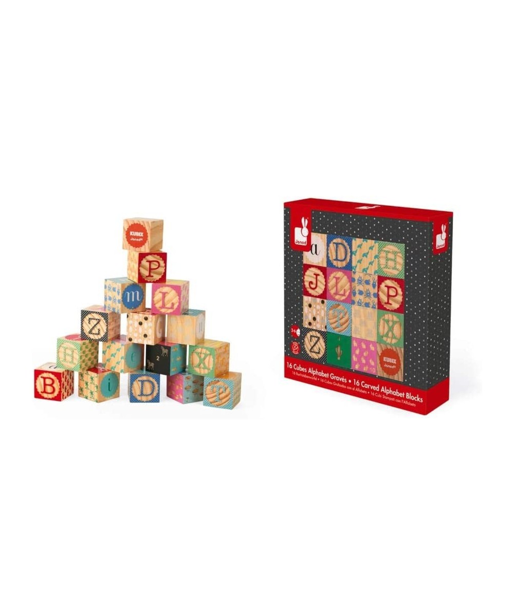 Kubix 16 Wooden Alphabet and Numbers Blocks - Ages 2+ - J08078 $35.04 Early Development & Activity Toys