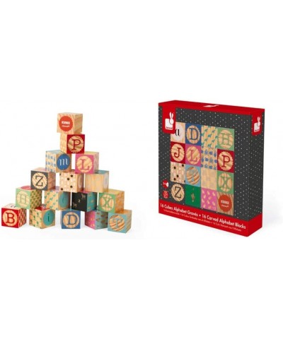 Kubix 16 Wooden Alphabet and Numbers Blocks - Ages 2+ - J08078 $35.04 Early Development & Activity Toys