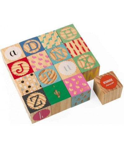 Kubix 16 Wooden Alphabet and Numbers Blocks - Ages 2+ - J08078 $35.04 Early Development & Activity Toys