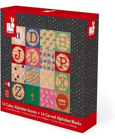 Kubix 16 Wooden Alphabet and Numbers Blocks - Ages 2+ - J08078 $35.04 Early Development & Activity Toys