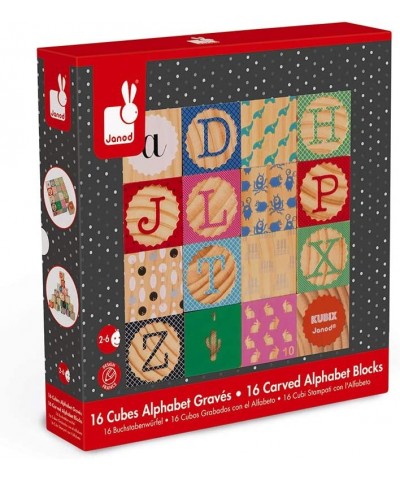 Kubix 16 Wooden Alphabet and Numbers Blocks - Ages 2+ - J08078 $35.04 Early Development & Activity Toys