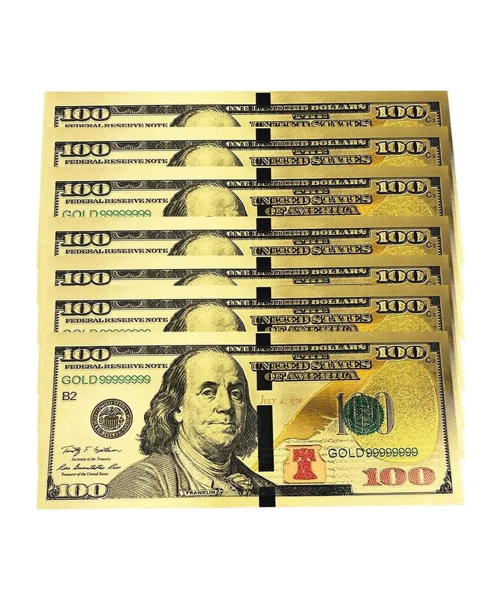 10 Pcs Gold 100 Dollar Bill Gold Foil USD Paper Money Banknotes Gold Leaf Foil Bring Abundance & Prosperity into Your Life $1...