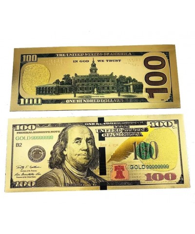 10 Pcs Gold 100 Dollar Bill Gold Foil USD Paper Money Banknotes Gold Leaf Foil Bring Abundance & Prosperity into Your Life $1...