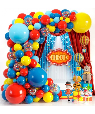 110pc 3 Sizes – Circus Balloon Arch Kit & Garland for Carnival Party Decorations Theme – Primary Color Balloons in Red Blue Y...