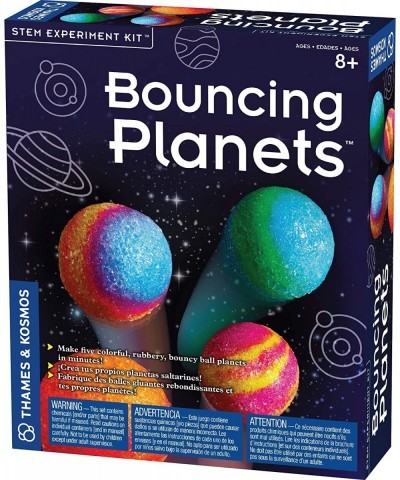 Bouncing Planets STEM Experiment Kit | Make Your Own Rubbery Colorful Planet Models! | Explore Elasticity and Polymers| 3-Lan...