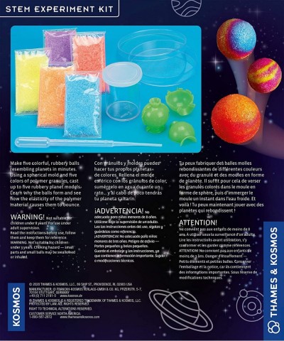 Bouncing Planets STEM Experiment Kit | Make Your Own Rubbery Colorful Planet Models! | Explore Elasticity and Polymers| 3-Lan...