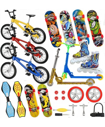 Mini Finger Toys Set Finger Bike Finger Skateboard Fingertip Movement Set Tiny Swing Board Fingertip Movement Party (26 PCS S...