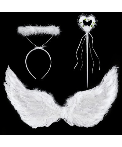 White Angel Wings with Halo and Fairy Wand for Kids Feather Wing Angel Costume for Cosplay Halloween Christmas Eve Xmas $22.4...