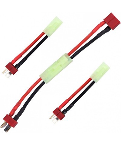 Mini Tamiya Connector to Deans T Plugs Adapter Male Female w/16AWG Gauge Silicone Cable Wire for RC Lipo Battery Charger ESC ...