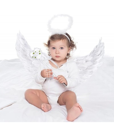 White Angel Wings with Halo and Fairy Wand for Kids Feather Wing Angel Costume for Cosplay Halloween Christmas Eve Xmas $22.4...