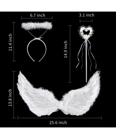 White Angel Wings with Halo and Fairy Wand for Kids Feather Wing Angel Costume for Cosplay Halloween Christmas Eve Xmas $22.4...