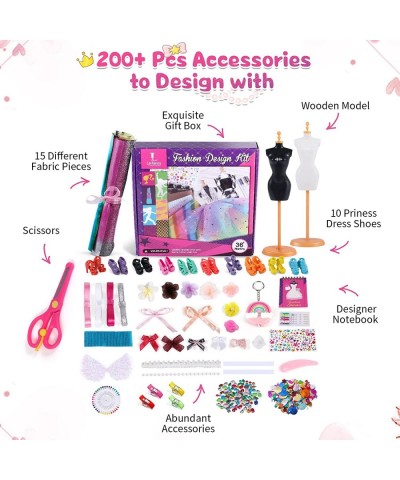 200+ Fashion Designer Kits for Girls Kids Fashion Design Games Toddler DIY Activity Set Design Sketchbook Clothing Sewing Bir...