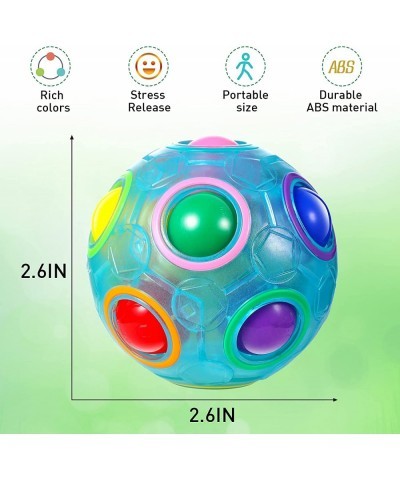 3 Pieces Magic Rainbow Ball Magic Cube in 3 Colors Puzzle Glow Color Match Brain Teasers Games Stress Fidget Toys Handheld Se...