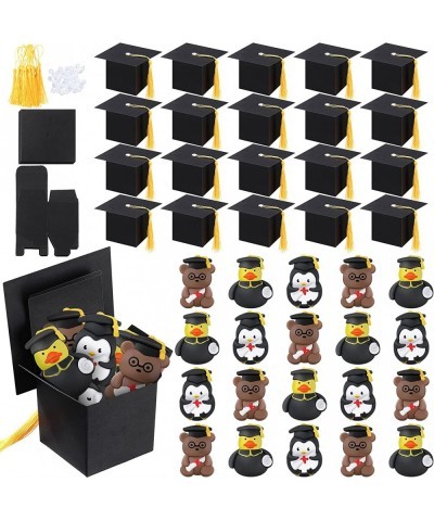 40 Pack Graduation Party Favors Set Grad Candy Boxes and Graduation Mochi Animal Toys with Tassels Squishy Cute Ducks Bear Pe...