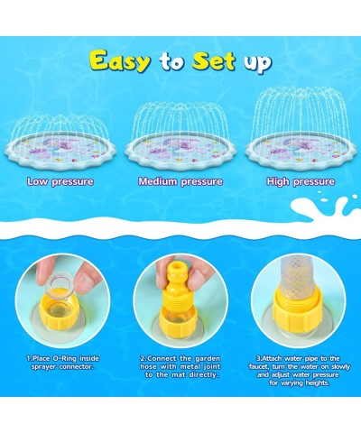 Splash pad Sprinkler for Kids and Toddlers Mat Summer Outdoor Water Toys 3-in-1 68" Water Sprinkler Kiddie Baby Swimming Pool...