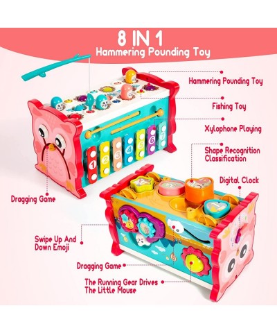 8 in 1 Montessori Toys Hammering Pounding Toy Birthday Gifts for 1 2 3 Year Old Toddlers Activity Cube Educational Fishing Ga...