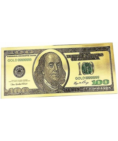 Gold 100 Dollar Bill 5 Pack $100 Gold Leaf Bills for Bookmarks Commemorative Coins with Gold Foil for Kids and Party Fake Ban...