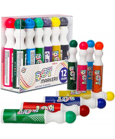 Washable Dot Markers for Toddlers 12 Colors (40ml 1.35oz) Paint Marker Art Set Water Based Non-Toxic Bingo Daubers for Kids $...